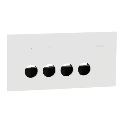 Solis Grid & Cover Horiz 4Gang Matte White