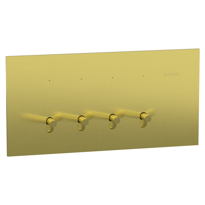 Solis-T Switch 4Gang Horiz 10AX Brushed Brass