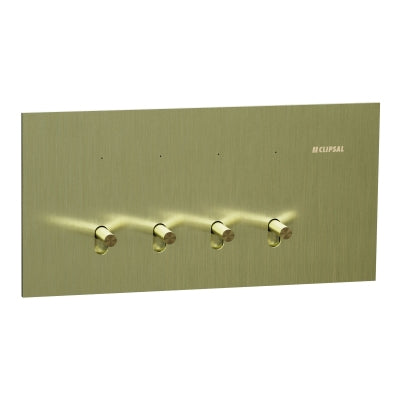 Solis-T Switch 4Gang Horiz 10AX Living Brass