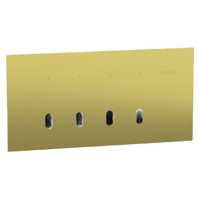 Solis-T Grid & Cover Horiz 4Gang Brushed Brass