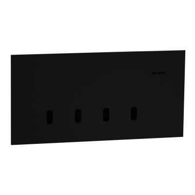 Solis-T Grid & Cover Horiz 4Gang Ebony Aluminium