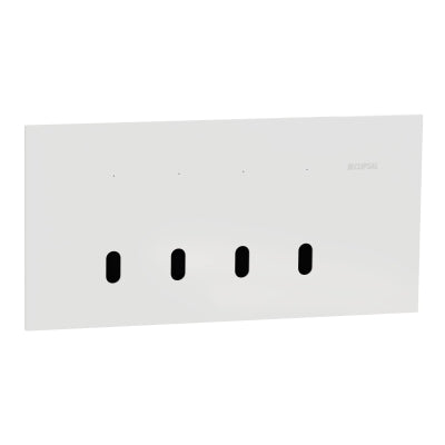 Solis-T Grid & Cover Horiz 4Gang White Ceramic