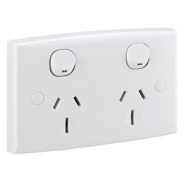 Switch Socket Dbl Horizontal 15A