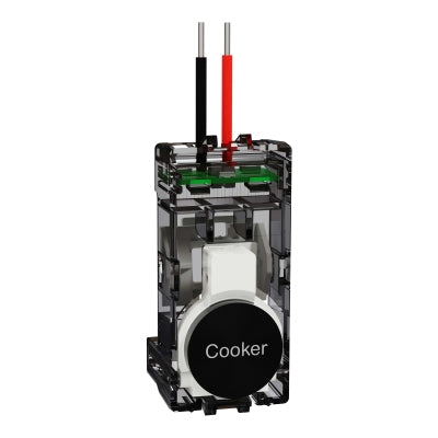 Push Button Adaptor marked COOKER Ebony Aluminium