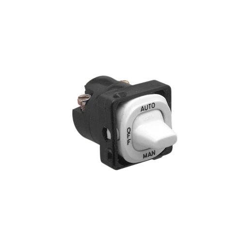 Switch Mech 10A Engraved (AUTO OFF MANUAL) Black