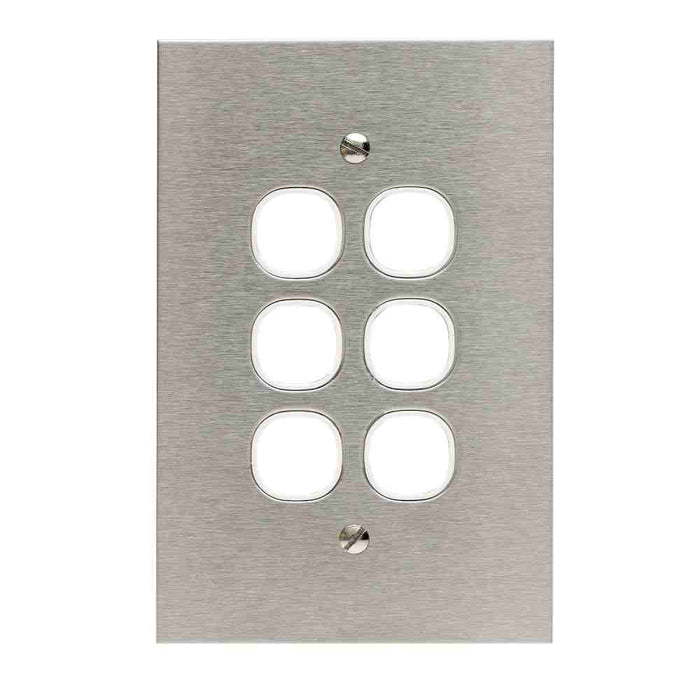 BSL Grid & Plate 4Gang Flat S/Steel Black