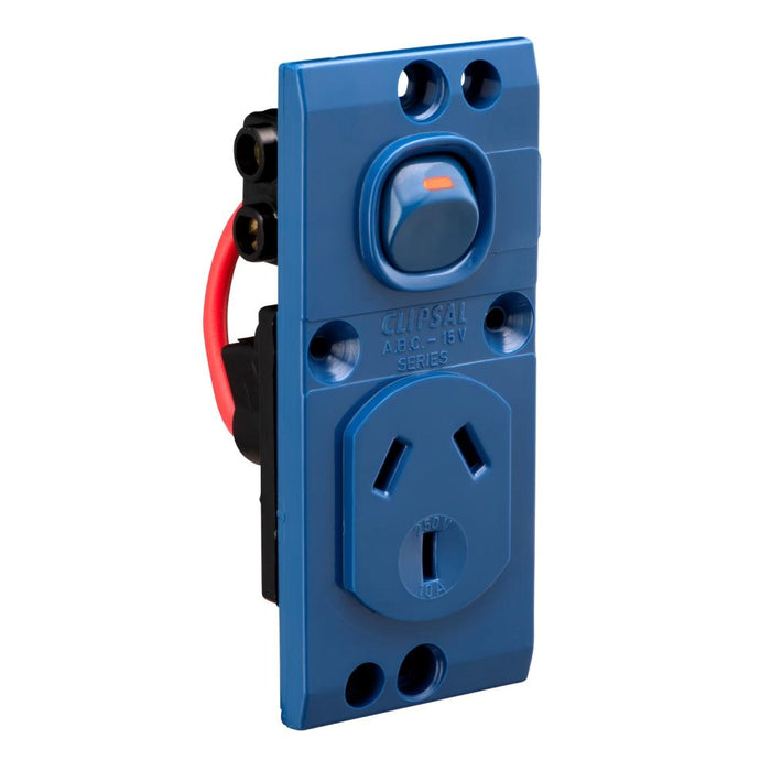 Medilec Sw Socket Sgl 10A Vert Double Pole Blue