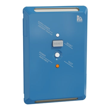 Medilec RCD Plate 20A 10mA Vert/Hoiz Antibacterial Blue