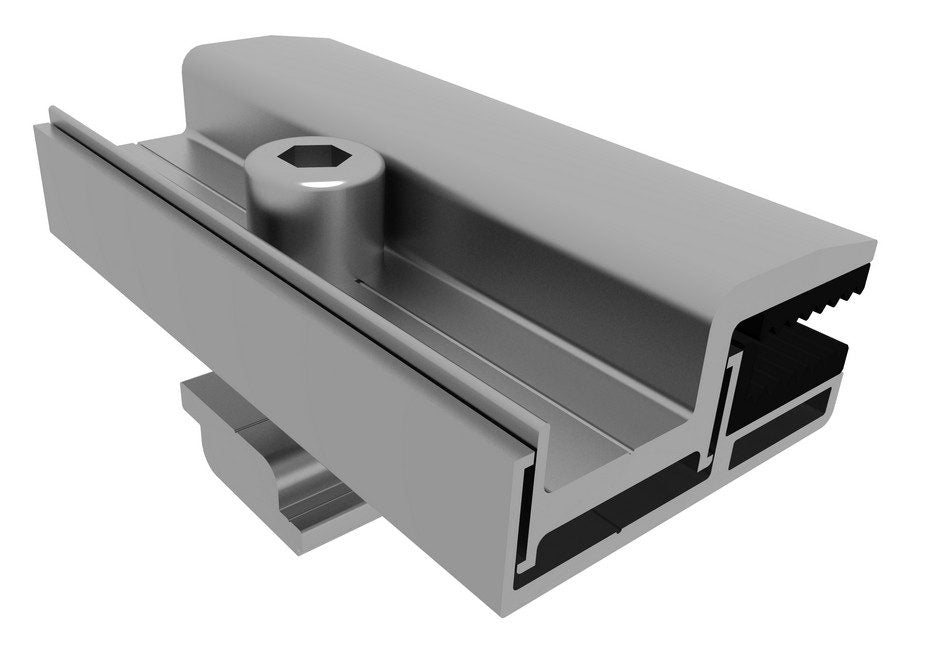 Thinfilm end clamp for 6mm frameless module length 150mm