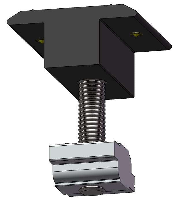 Mid Clamp 35mm with grounding pins Black