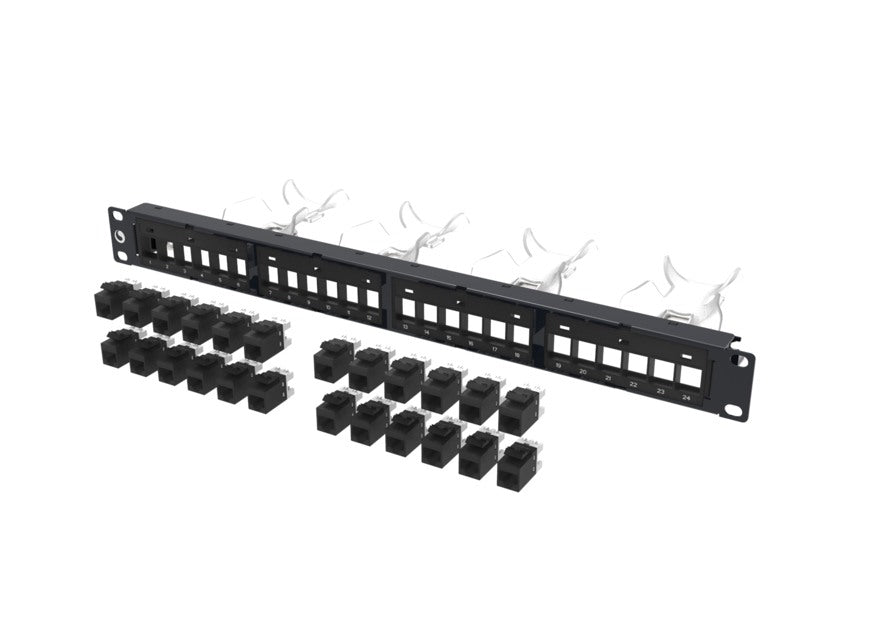 Patch Panel Cat6 U/UTP 24Port Loaded DDM Flush & Jacks