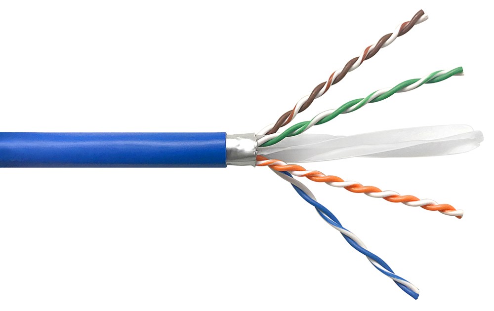 Cable Cat6A UTP 4pr Solid 24AWG 6.9mm LSZH Blue 305m
