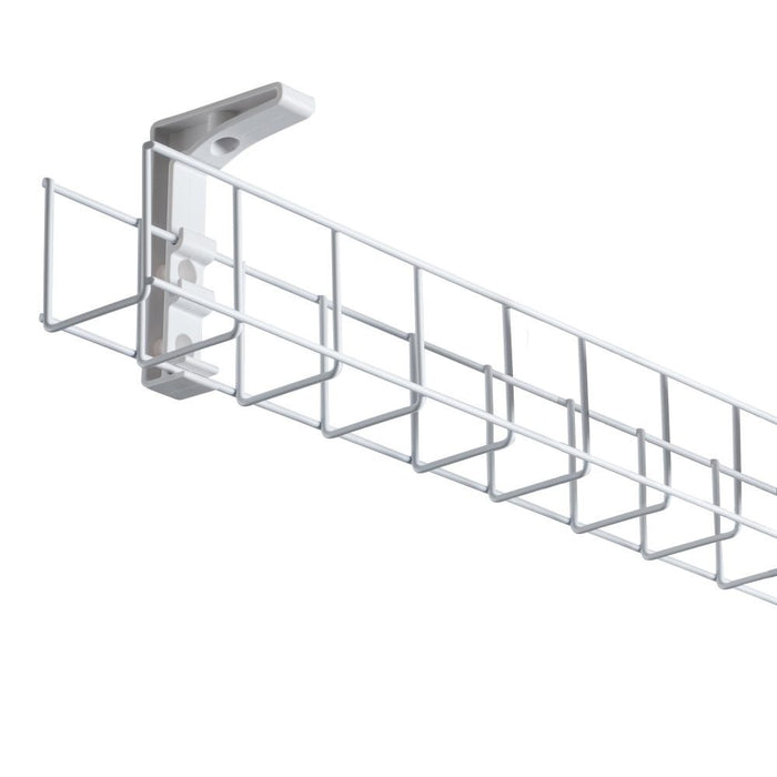 Under Desk Tray 650mm Sgl Tier 2x Bracket White