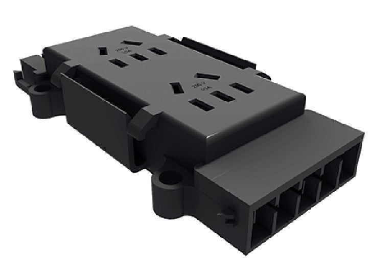 QF Linked Plug Base Dual Socket 5Pin Black