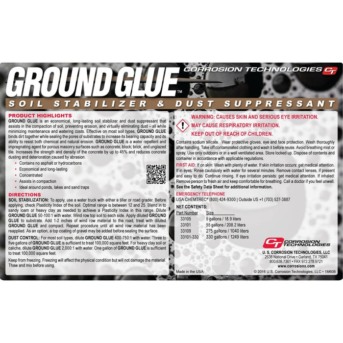 Ground Glue Soil Stabilizer Suppressant 55 Gallon
