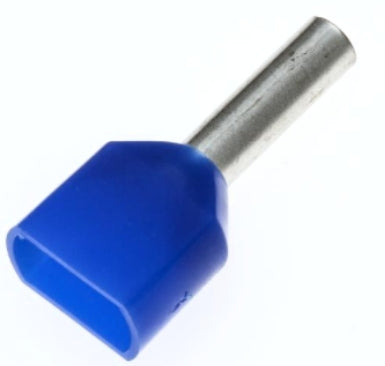 Bootlace Ferrule 2.5mm Blue 8mm (Pkt100)