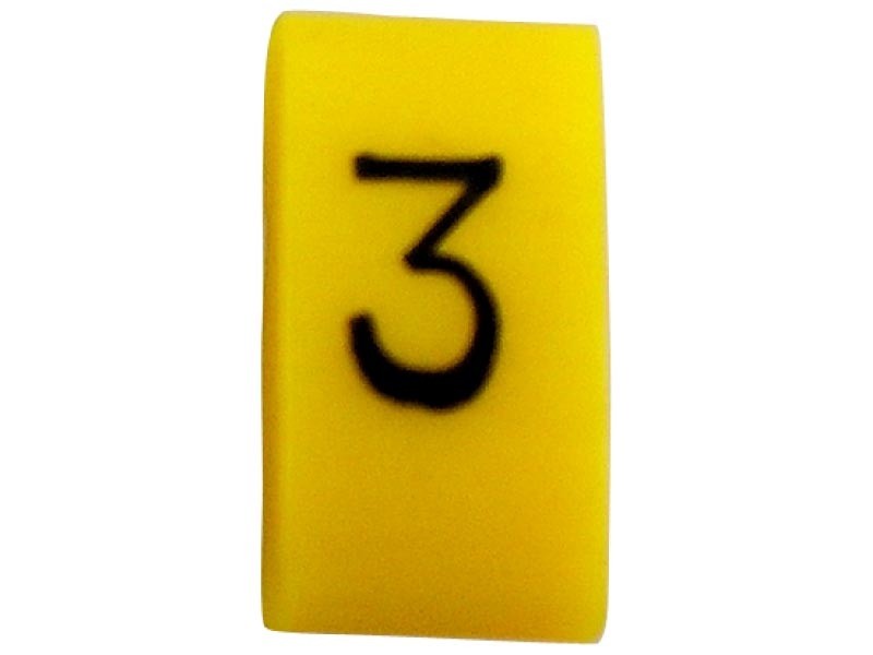 K65 Cable Marker No3 Black/Yellow (Reel500)