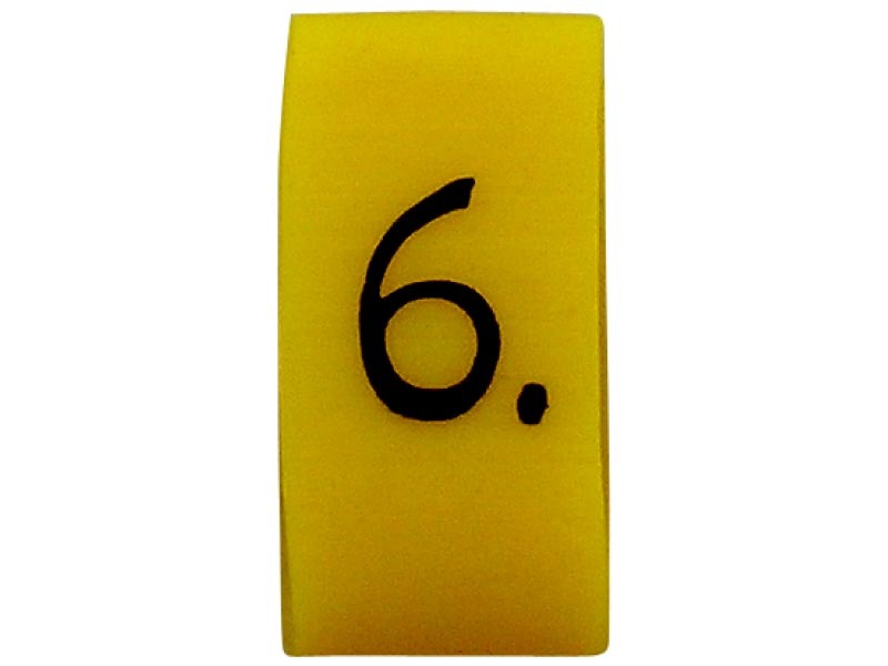 K65 Cable Marker No6 Black/Yellow (Pkt 100)