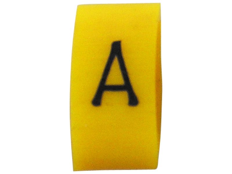 K65 Cable Marker A Black/Yellow (Pkt 100)