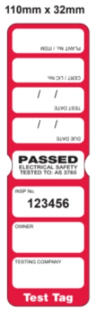 Test Tag Heavy Duty Jan - Mar Red 100pk with Pen