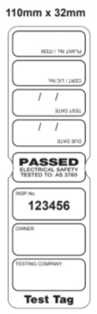 Test Tag Heavy Duty July - Dec 6-Mth White 100pk & Pen
