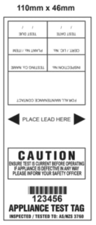 Test Tag Jul - Dec with Pen White (Pkt100)