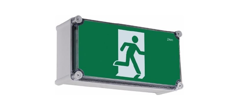 LP Premium LED Exit Wall Mount Running Man IP66