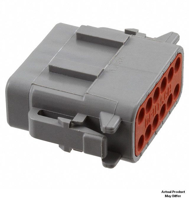 Plug 12 Socket Contact Mini with Wedge Grey