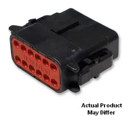 Plug 12 Socket Contact Mini with Wedge Black