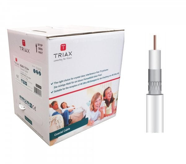 Triax Koka Cable 110 A+ Coax RG6 TriShield PVC Wh 250m Metre