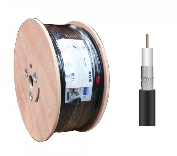 Triax RG6 Coax Cable CCS PVC Black 250m Metre
