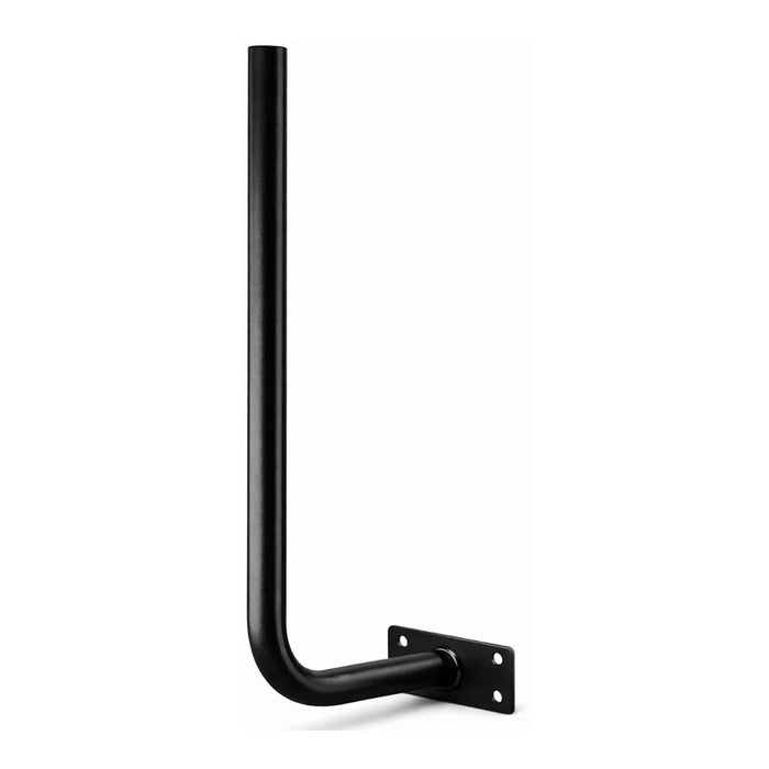 Curved Fascia Mount 0.5m 32mm Pipe Hockey Stick HDG Pwdr Blk