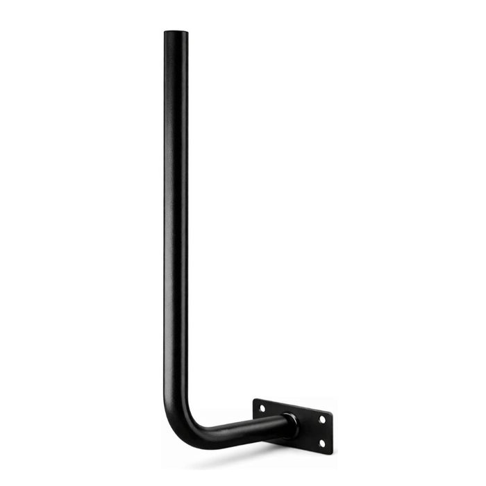 Curved Fascia Mount 0.9m 32mm Pipe Hockey Stick HDG Pwdr Blk