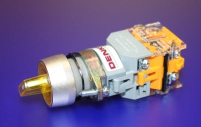22mm Sel Sw Ill 2Pos Yellow 24V NO/NC