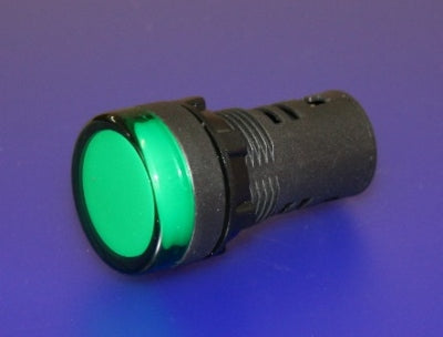 22mm Pilot Light Green 12VAC/DC