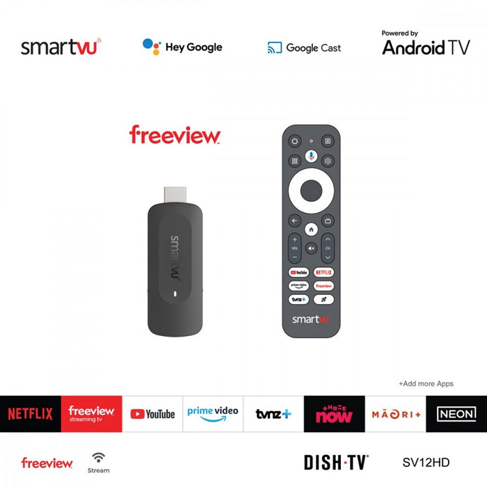 SmartVu Full HD 1080P Android TV Dongle Freeview Streaming