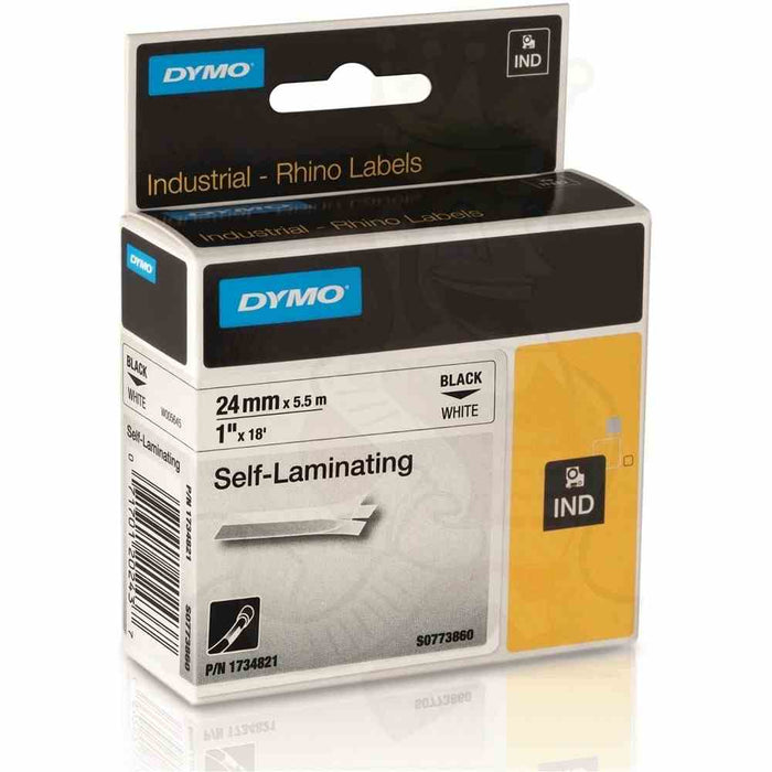 Rhino Vinyl Label Tape 24mm x 5.5mm White Self-Laminating