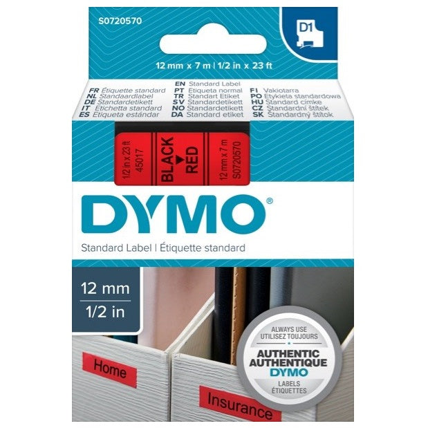 Tape 12mm Black/Red (7m)