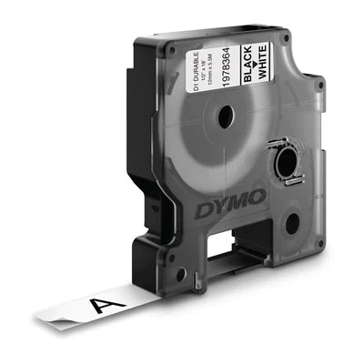 Tape D1 Durable Label 12mm x 5.5mm Black/White