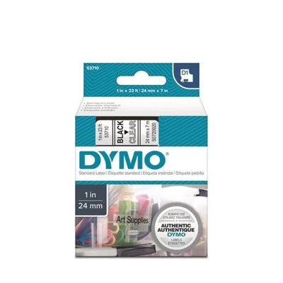 Tape D1 24mm Black/Clear (7m)