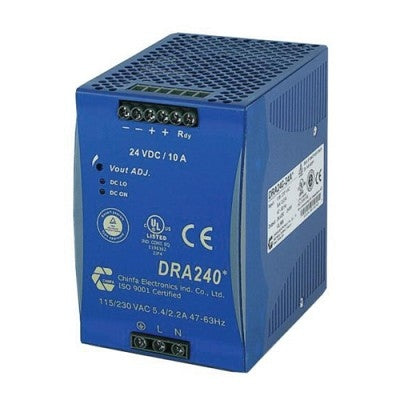 Power Supply 10A In 115-230VAC Out 24VDC 240W Din Mnt