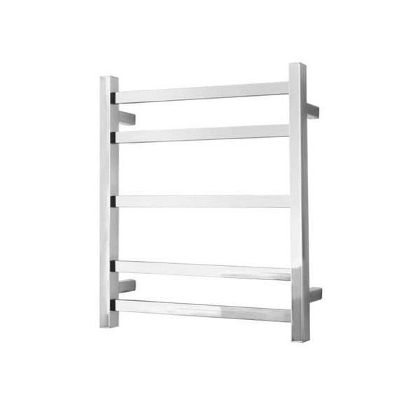 Heated Towel Ladder 30S 5Bar Sq Dual Wiring 550x600x90mm
