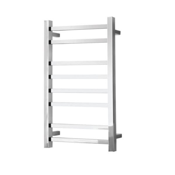 Heated Towel Ladder 45S 8Bar Sq Dual Wiring 800x450x90mm