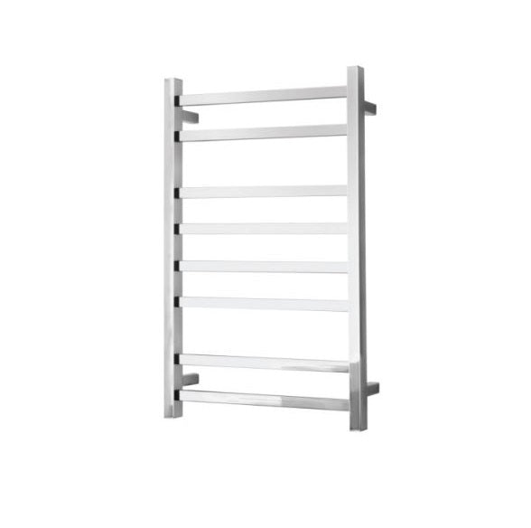Heated Towel Ladder 60S 8Bar Sq Dual Wiring 800x600x90mm