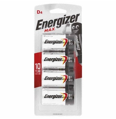 Battery Max D Size 4Pk
