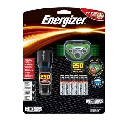 Torch Metal 250lm & Headlight 350lm Combo