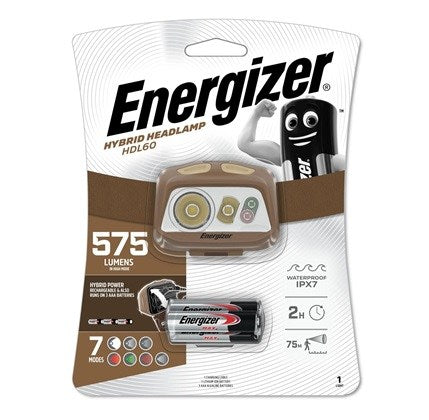 Headlight Seven Modes 575lm Hybrid Recharge or Battery