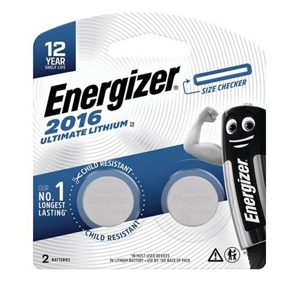 Battery Lithium Coin CR2016 3V 2Pk