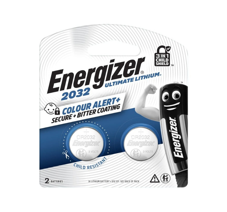 Battery Lithium Coin CR2032 3V Child Resist (Pkt2)