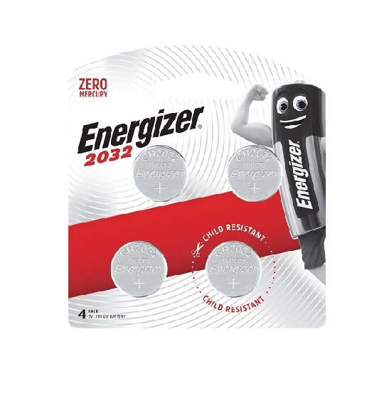 Battery Lithium Coin CR 2032 3V 4Pk